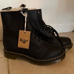 NWT Dr. Martens Black Boots with Faux Fur Lining